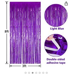 Purple Foil Fringe Curtain